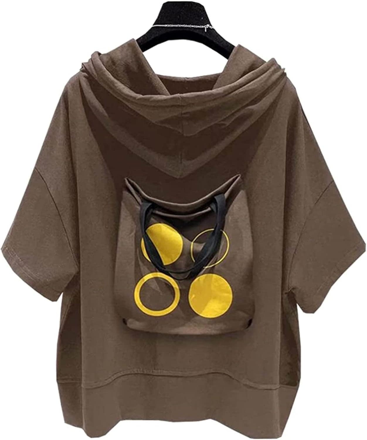 半袖 パーカー メンズ 七分袖 フード付き tシャツ 大きいサイズ 後ろポケット付き ドット柄 なつふく ストリート系 プルオーバー 人気 カットソー 夏服