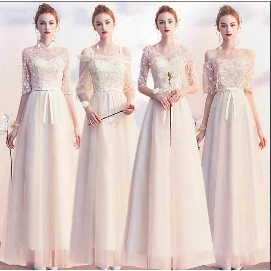 花嫁の介添えドレス ロングドレス ブライズメイド ドレス カラードレス aラインワンピース 結婚式