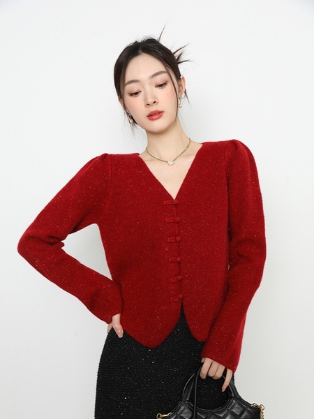 510G オリエンタルブライトシルクカーディガンボタン