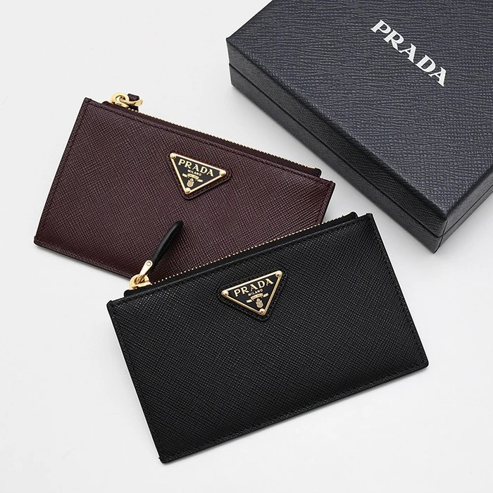 カードケース コインケース サフィアーノトライアングル 1MC086 QHH レディース ユニセックス ブラック ミニ財布