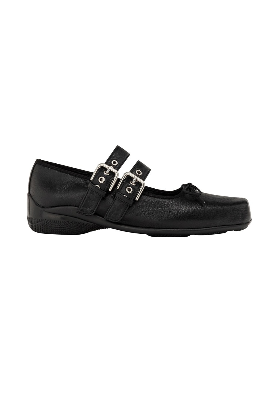 【OPEN Yy】 BUCKLE BALLET FLATS : BLACK