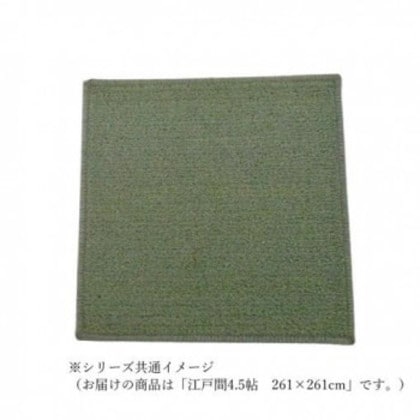 マカロンループ ループパイルカーペット 防ダニ抗菌防炎・床暖対応 グリーン 江戸間4.5帖 261×261
