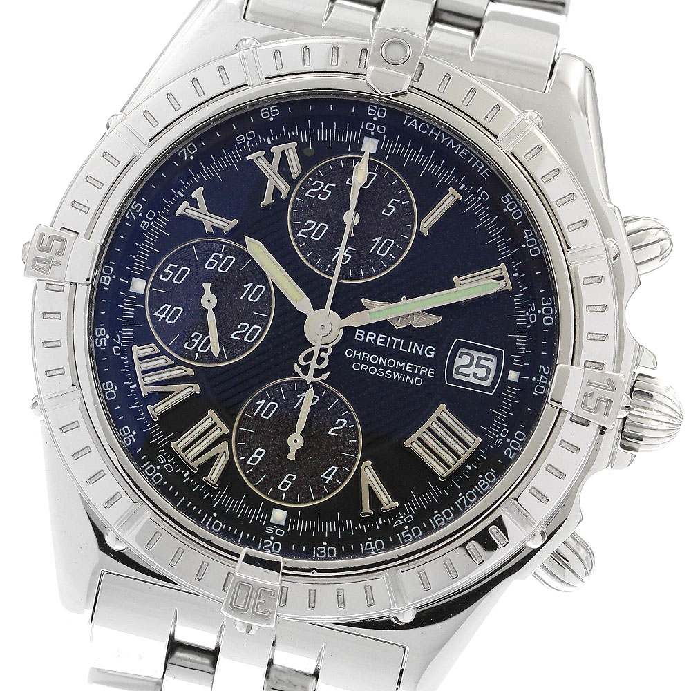訳あり ブライトリング BREITLING A13355 クロスウィンド デイト クロノグラフ 自動巻き メンズ _894208【中古】