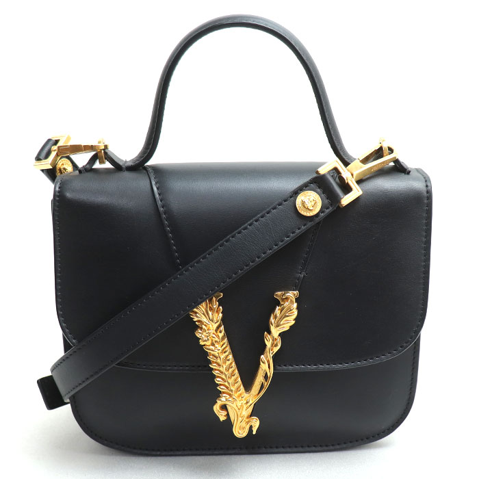 VERSACE ヴェルサーチ ヴィルトゥス 2Wayショルダーバッグ ブラック DBFH211-D5VIT レディース 中古