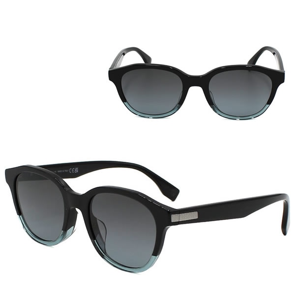 サングラス FE40092F 5305A サングラス アジアンフィット メンズ レディース ユニセックス ブラック クリアブルー グレーグラデーション