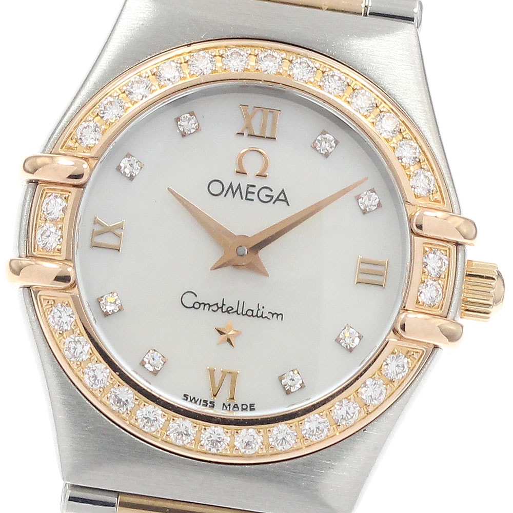 オメガ OMEGA 1360.76 コンステレーション ダイヤベゼル 8Pダイヤ クォーツ レディース 美品 _948254【中古】