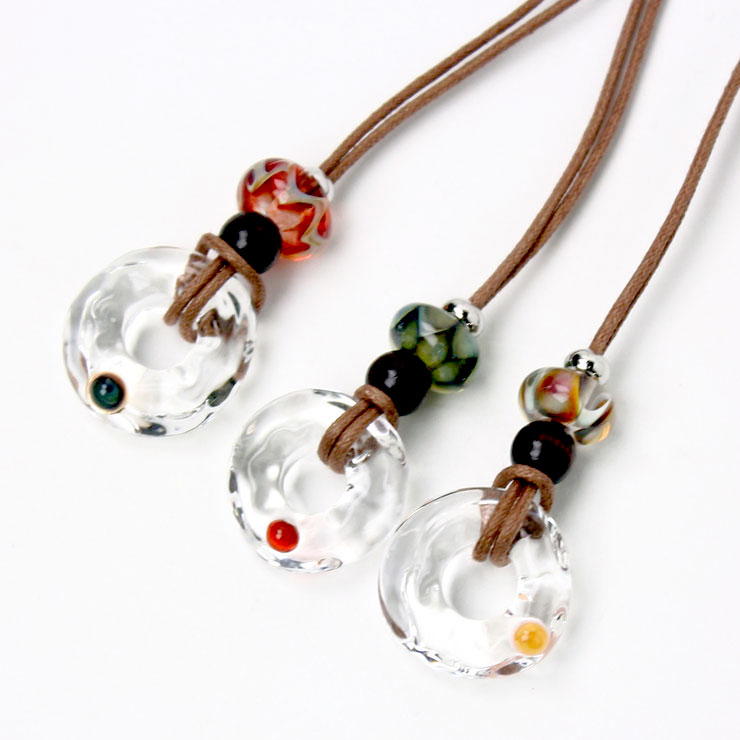DragonPipe ドラゴンパイプ Ring＆Bead ペンダント ネックレス -ブラック- パイレックス ガラス ネックレス クリスマス プレゼント 7,480円