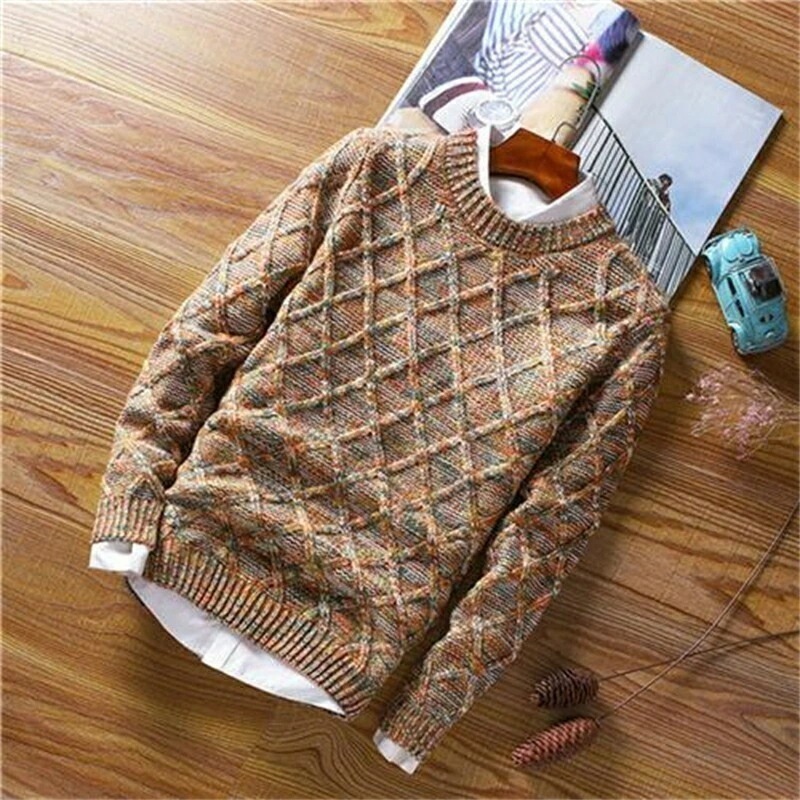 【期間特典】ニットセーター 体型カバー 丸首 長袖 メンズファション 個性的 長袖セーターセーター メンズ 新作 秋冬 クルーネック ノルディック メンズ トップス プルオーバー スリム 着やせ イ