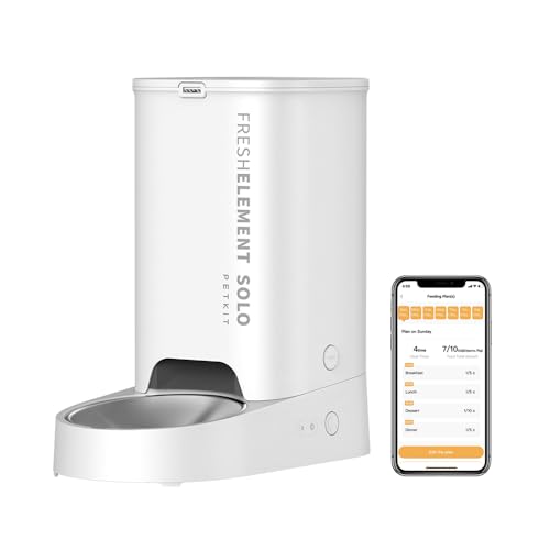 PETKIT 自動給餌器 色々な種類のフードに適応 タイマー式 スマホ管理 定時定量 手動給餌可 2WAY給電 IOS Android対応 日本語対応アプリ 3L 猫 中小型犬用 (ホワイト)