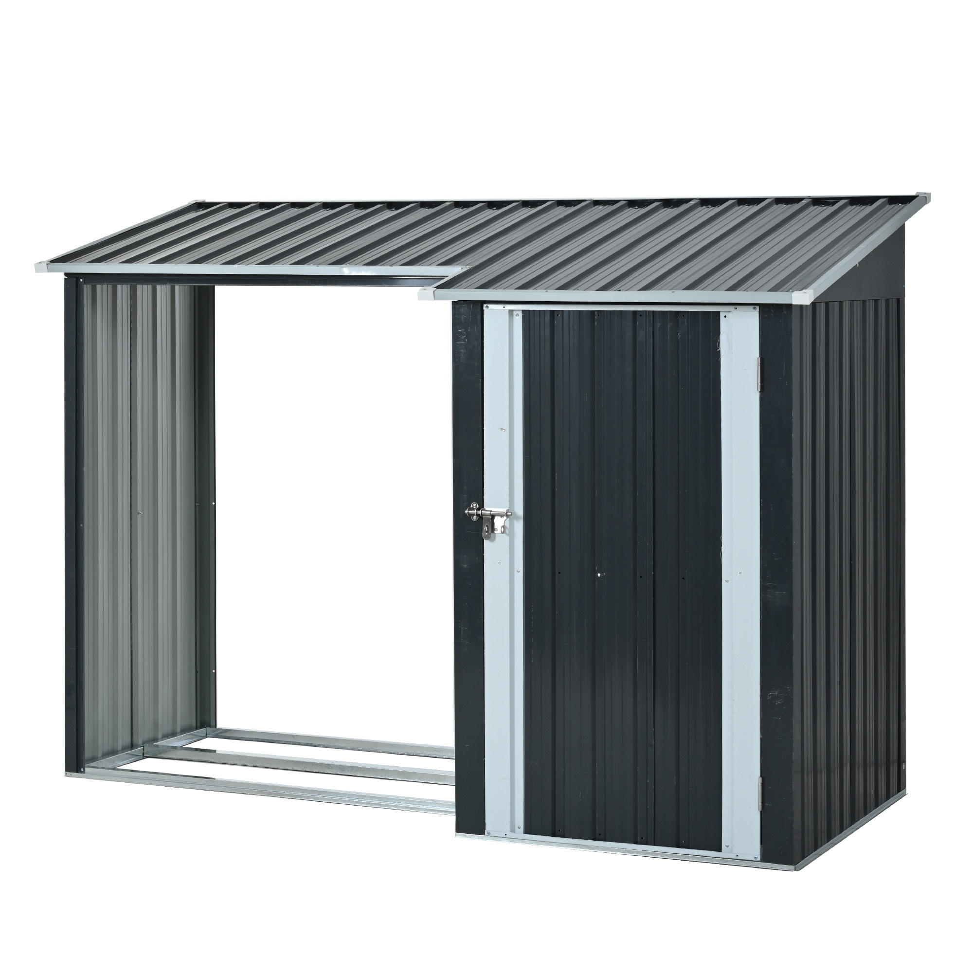 【国内発送 無-送料】150【L227xW92xH160cm】薪小屋＆収納庫 屋外 屋根付き 薪ラック 耐荷重300KG 物置 薪棚 薪ストッカー 薪置き棚 薪ストーブグッズ 薪 ラック 大型 軽量