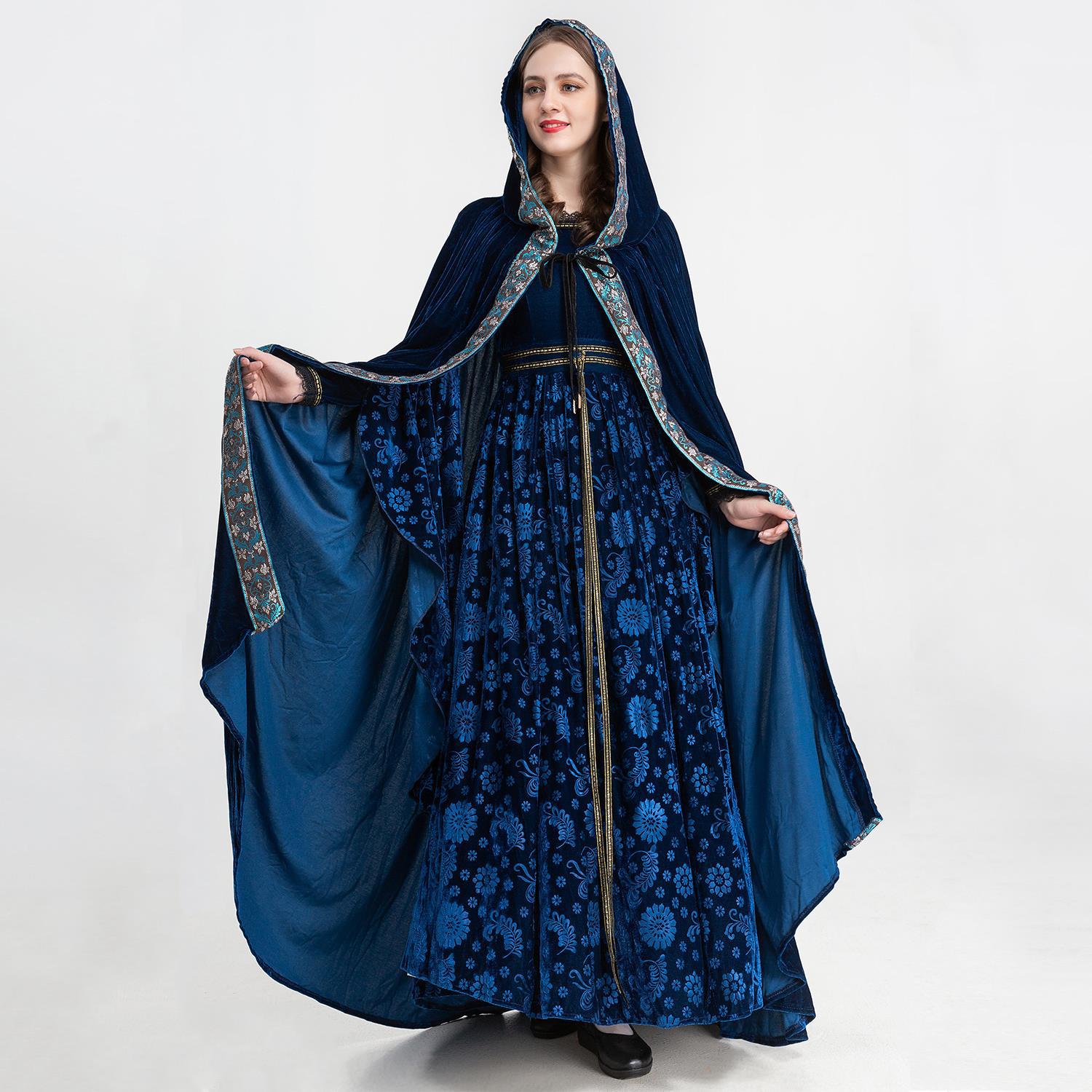 中世 復古 欧米 対外貿易 レースつぎて ラッパスリーブ 中世ワンピース 宮廷のイブニングドレス