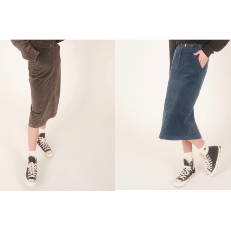 韓国公式ブランド CHARMS/ CORDUROY MIDI SKIRT 2color ミディアムスカート