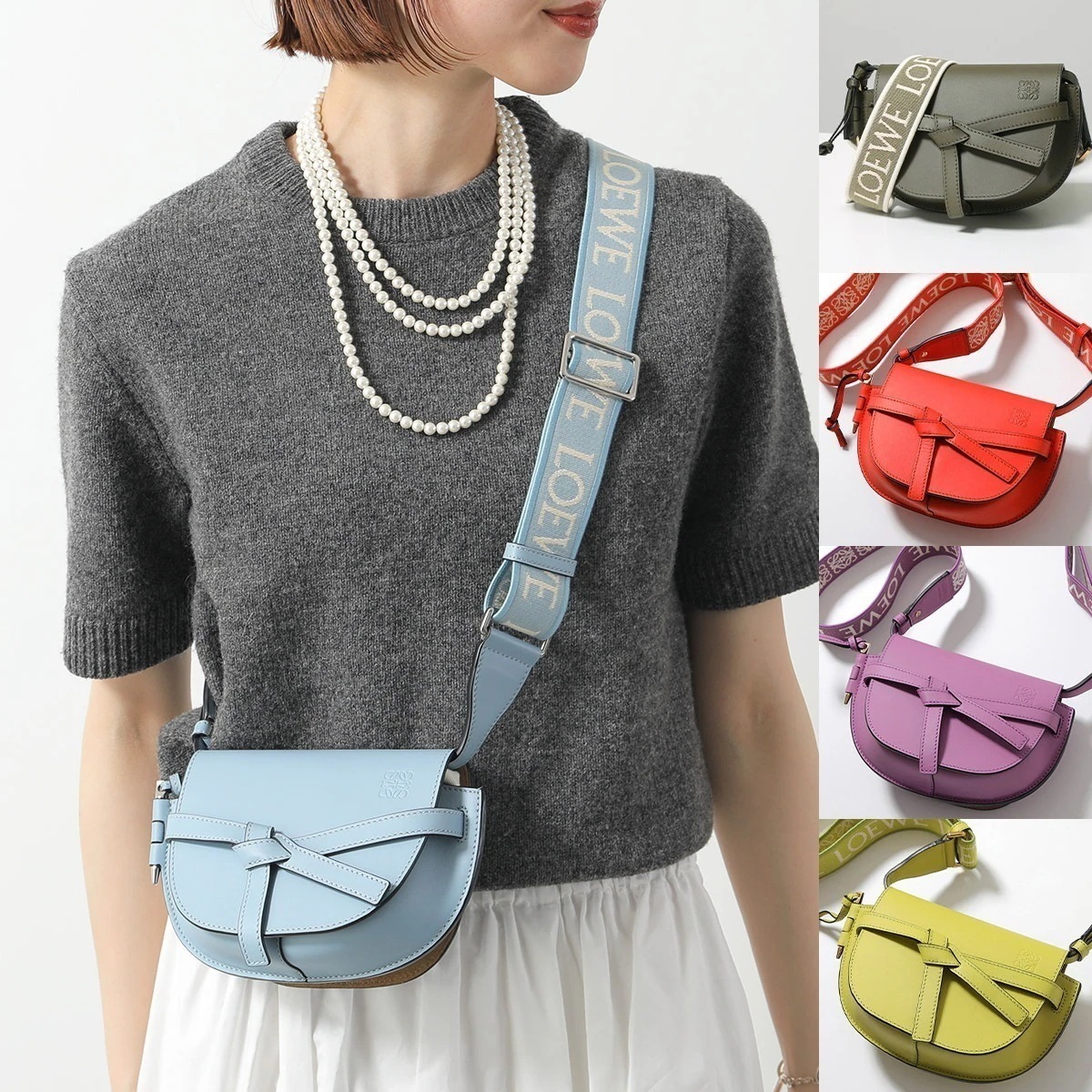 LOEWE ロエベ ショルダーバッグ GATE DUAL MINI ゲート ミニ A650N46X13 レディース レザー アナグラム ジャガードロゴベルト 鞄 カラー5色 117,882円