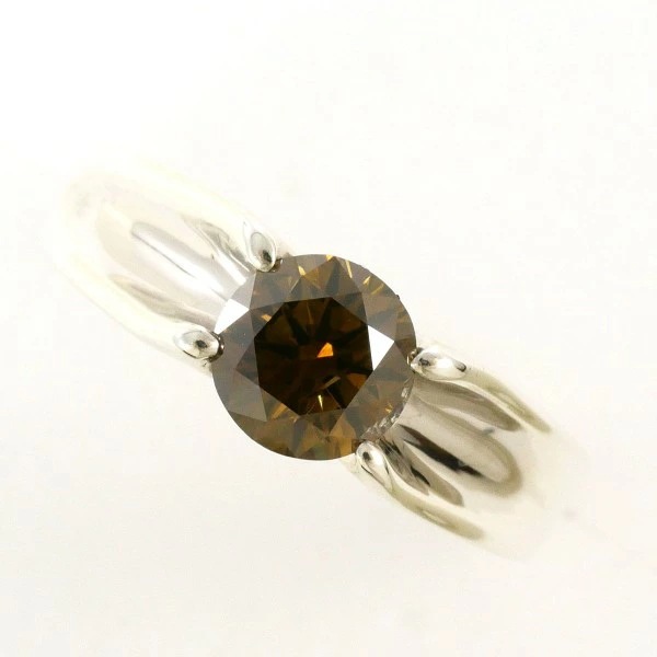 シルバー リング 12号 ブラウンダイヤ 1.179 鑑定書 中古