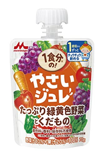 他サイト： 森永 1食分のやさいジュレ たっぷり緑黄色野菜とくだもの 70g×6個 [ 着色料 香料 保存料不使用 ゼリー飲料 ]の商品画像