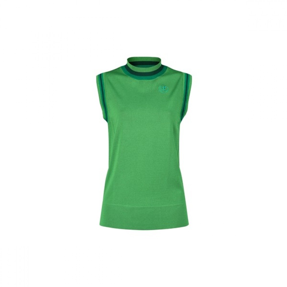 (ラックスゴルフ) ラックスゴルフグリーンクイーンレディースラインカラーノースリーブゴルフニット GQ4M512W