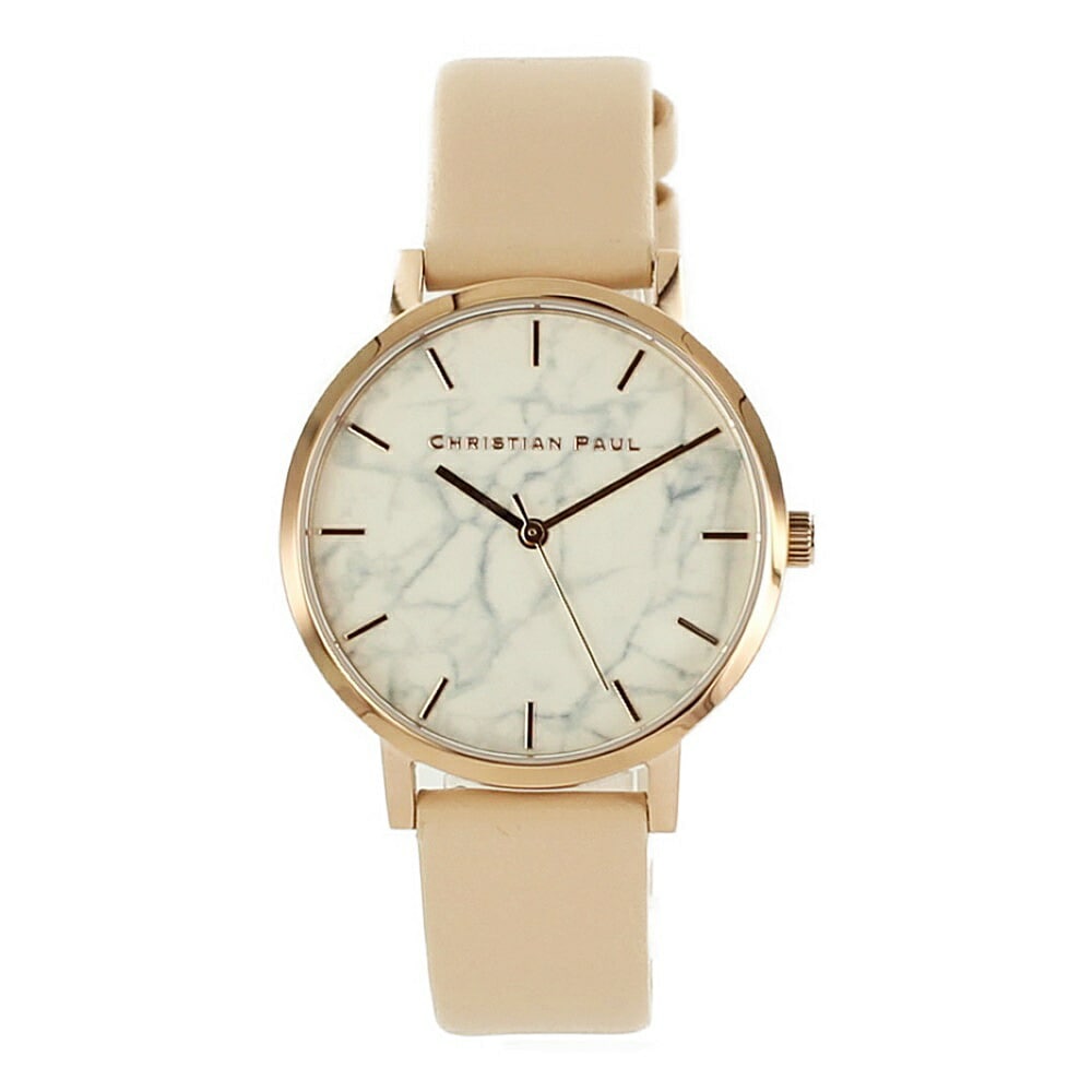 クリスチャンポール 時計 レディース 腕時計 手表 35mm ホワイトマーブル 大理石柄 ベビーピンク レザー 天然皮革 MRL-07 MRL-02 MWR3506 誕生日プレゼント ポイント消化