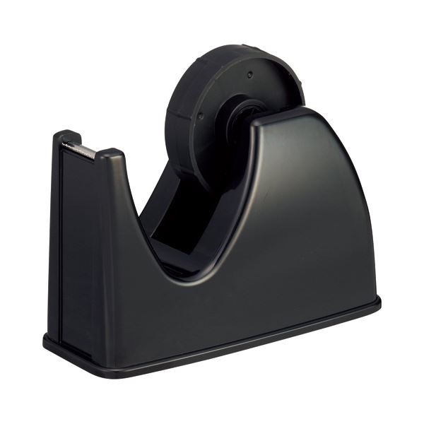 （まとめ） TANOSEE テープカッター台 大巻/小巻両用 黒 1台 [x30セット]