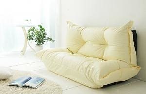 もこもこカウチソファ[BAUM]合皮レザー ブラック