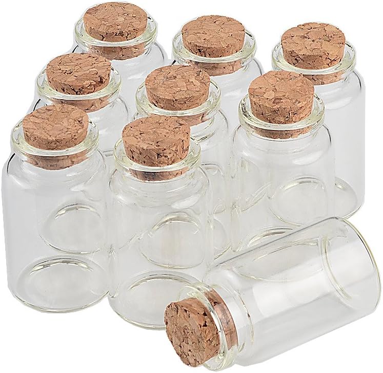 50個 20ml 木栓付き透明空ガラス瓶 装飾瓶 収納瓶