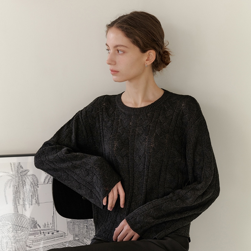 NET CABLE KNIT_BLACK