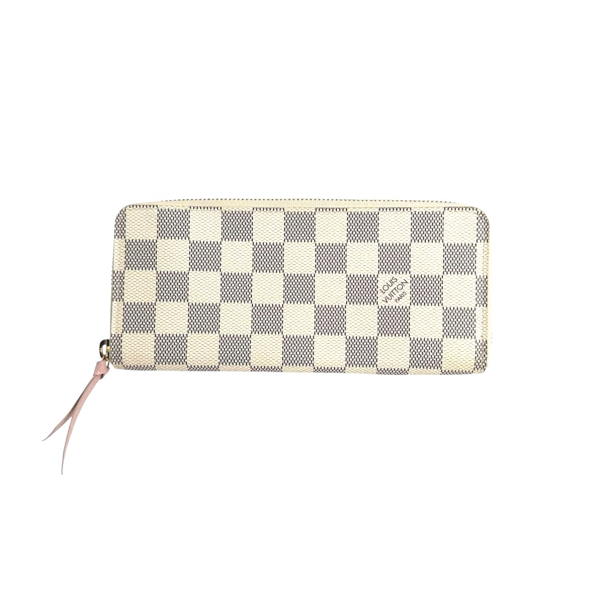 N61264 ラウンドファスナー ダミエアズール ポルトフォイユクレマンス ローズバレリーヌ