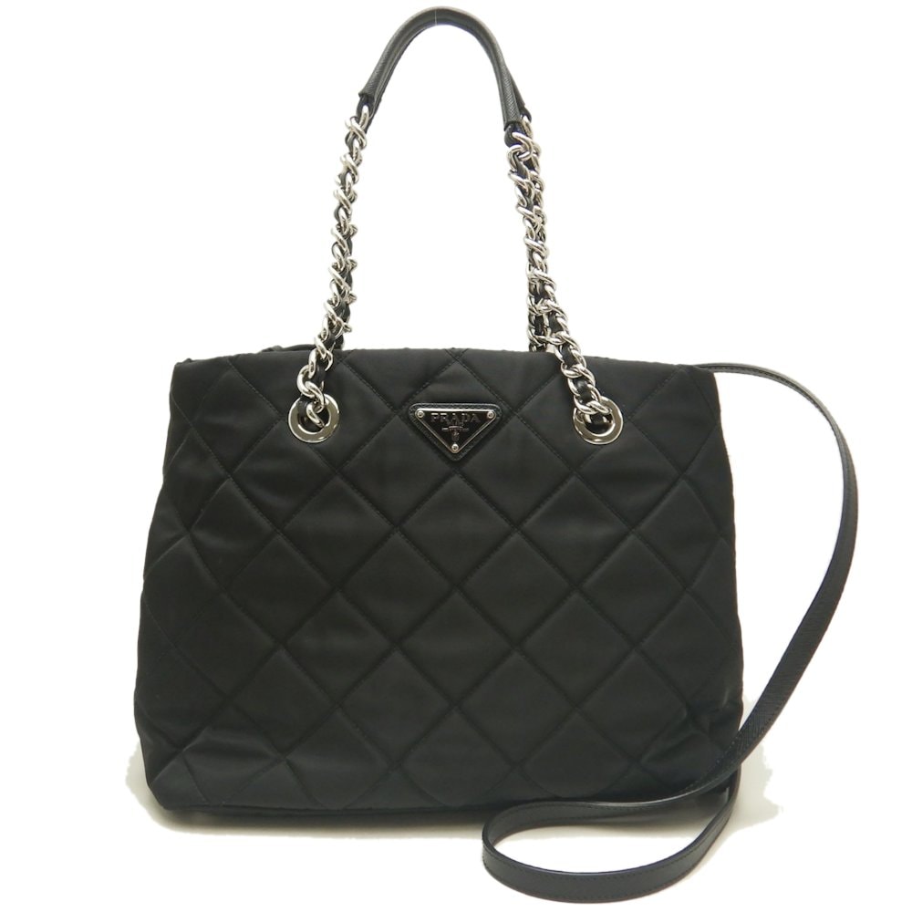 1BG740 トートバッグ チェーントート 2WAY テスート ナイロン NERO/252912【中古】 71,060円