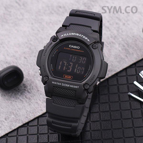 W-219H-8B 軍人 軍用アラーム 防水 スポーツ メンズ ウレタン 腕時計 d
