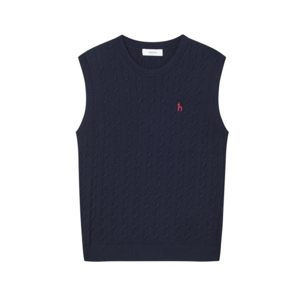(ヘッジスレディース) 25SS ラウンドネックコットンケーブルベストネイビー HSSW5AC13N2 15,567円