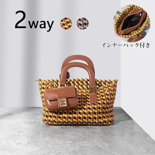 20代 春 誕生日 かわいい 鞄 ショルダーバッグ 2way ハンドバッグ 大人 肩掛け 30代 女子 ギフト かごバッグ インナーバッグ付き レディース クリスマス エレガント プレゼント おしゃ