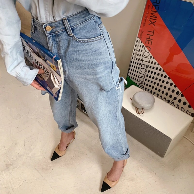 デニムパンツ ダメージ加工 ボトムス パンツ デニムパンツ 9分丈 ストレート ハイウエスト デニム かわいい 大人可愛い シンプル カジュアル 大人 おしゃれ お洒落 大人可愛い 大人女子 こなれ感