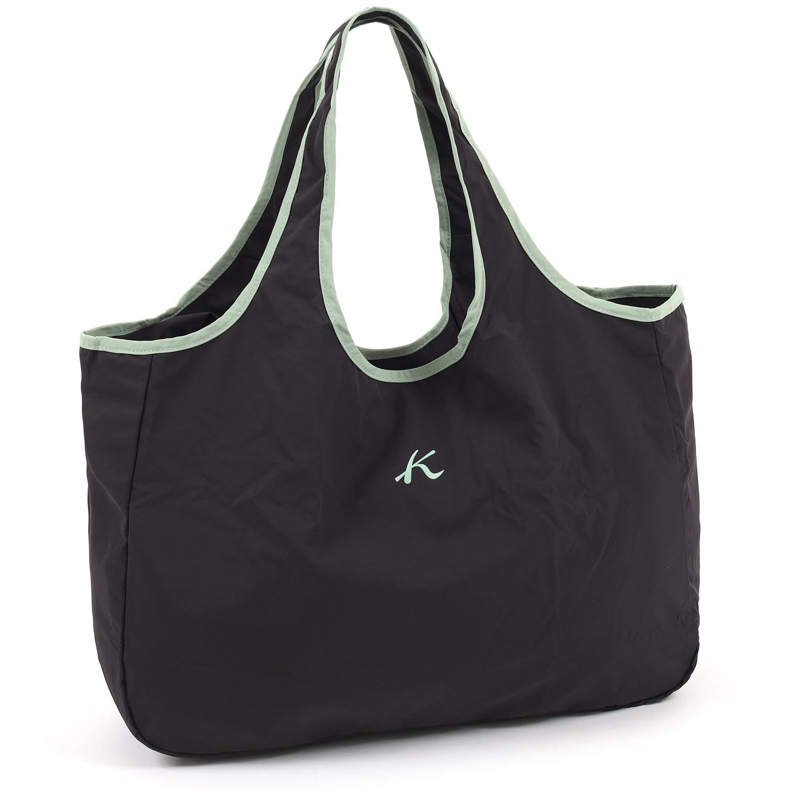 [キタムラ] 洗える エコバッグ BN0012 レディース チャコールグレー／ライトグリーン 81311