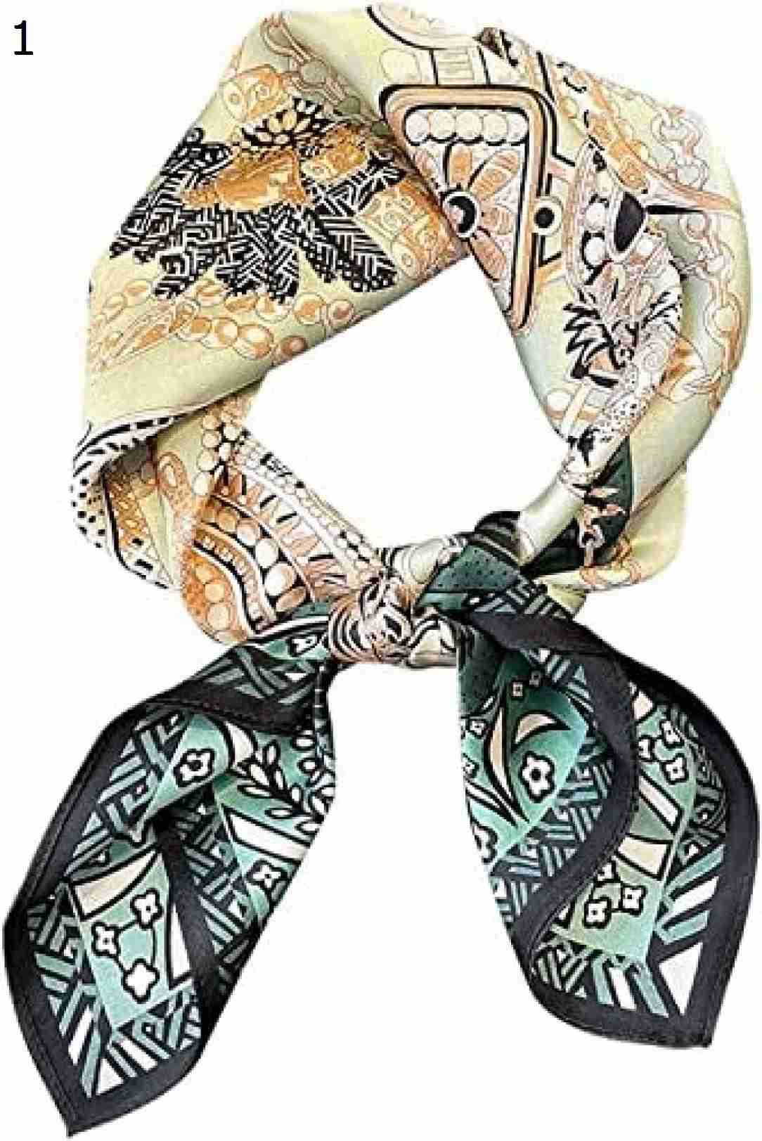 【20%OFFクーポン～】北欧のシンプルなプリントパターン桑スカーフレディース秋冬 70cmウェアスクエアスカーフ