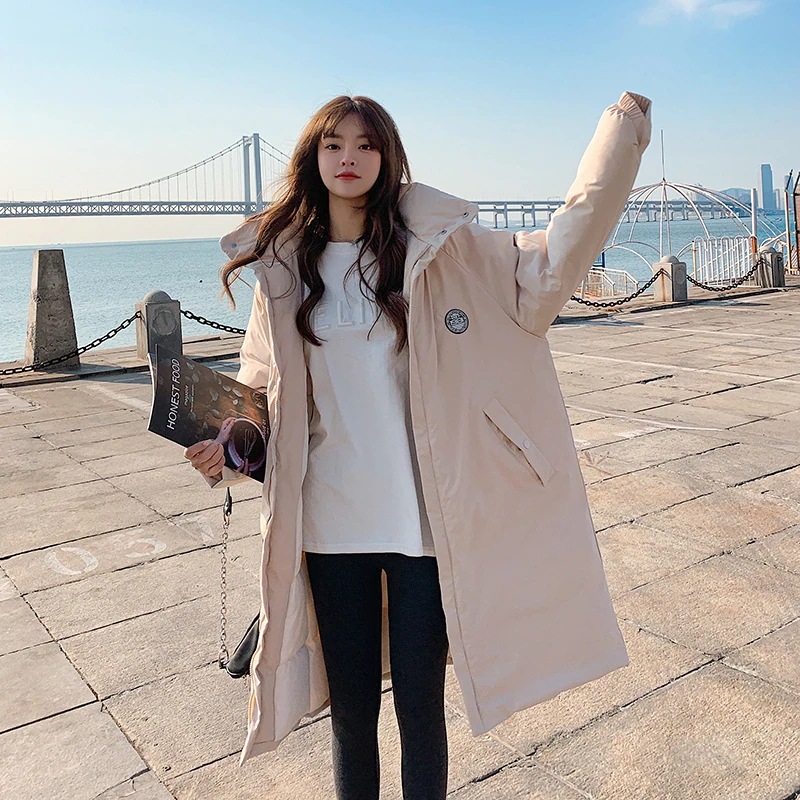 冬 レディース 防寒 綿服 新商品 厚手 学生 セミロング ゆったりブラック 着痩せ コート 4,826円