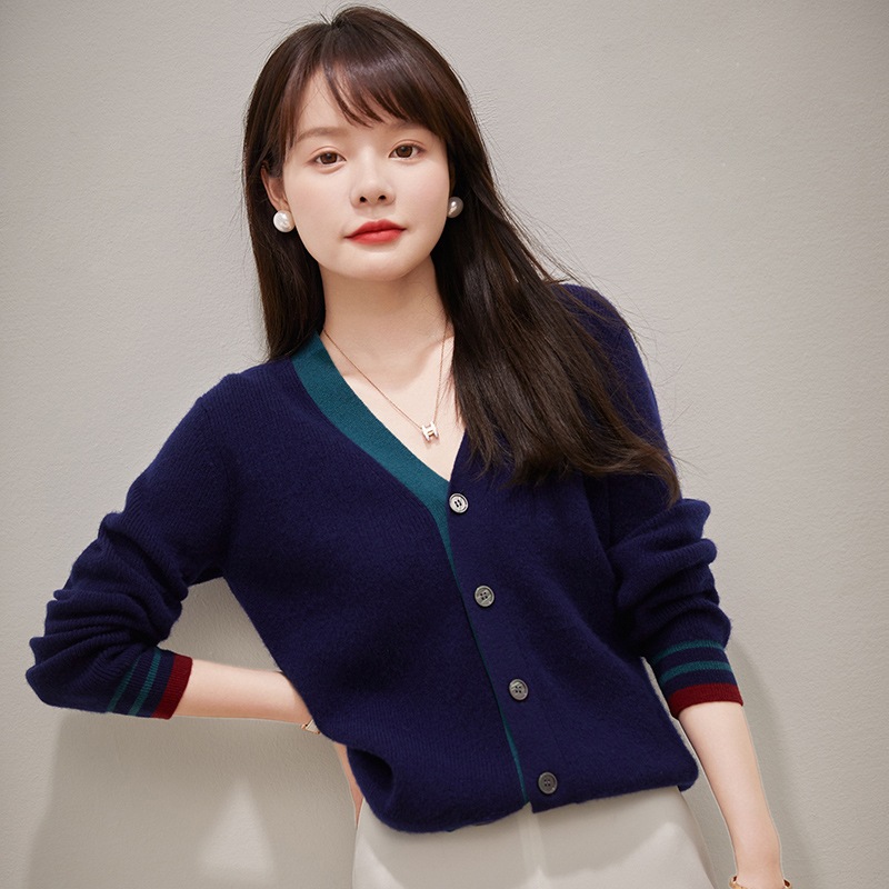 セーターカーディガン ブルー グレー ピンク トップス ニットソー セーター カーディガン スリム 4,842円