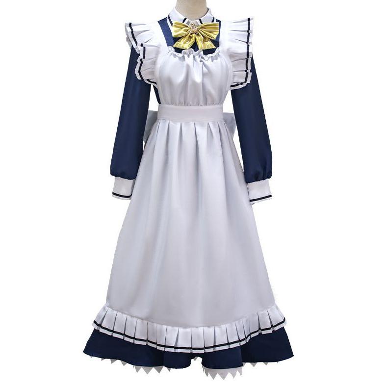 ハロウィン 喫茶ステラと死神の蝶 風 四季ナツメ しきなつめ メイド服 ネイビー コスチューム コスプレ衣装 6点セット サイズ SXXXL