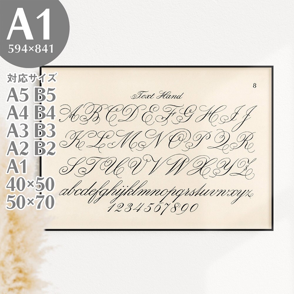 A1 アートポスター タイポグラフィ アルファベット カリグラフィアンティーク AP085-A1 6,073円
