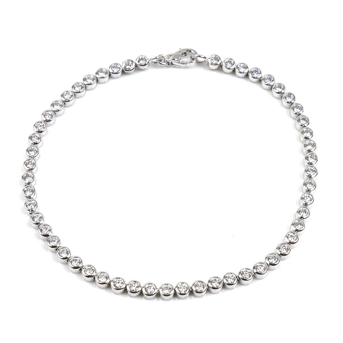 STAR JEWELRY スタージュエリー K18WG ホワイトゴールド ダイヤ ブレスレット ダイヤモンド 7.2g 17.5cm レディース 中古 美品