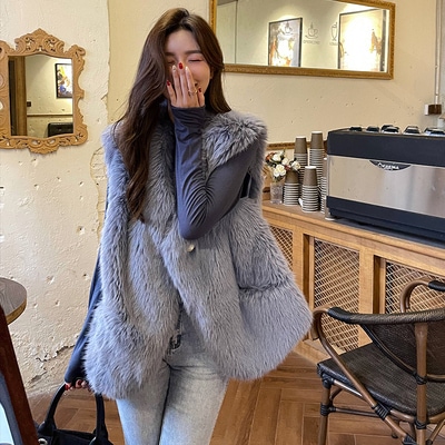 レディース 4color エレガント フェイクファー ベスト ノースリーブ 大人可愛い もこもこ ふわふわ ママコーデ ママファッション 韓国系 オルチャン 人気 トレンド 新作 20代 30代 40