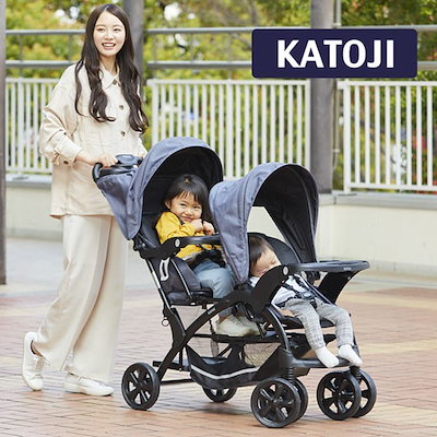 他サイト： ベビーカー 二人でゴーDX デニム レインカバー付 41000の商品画像