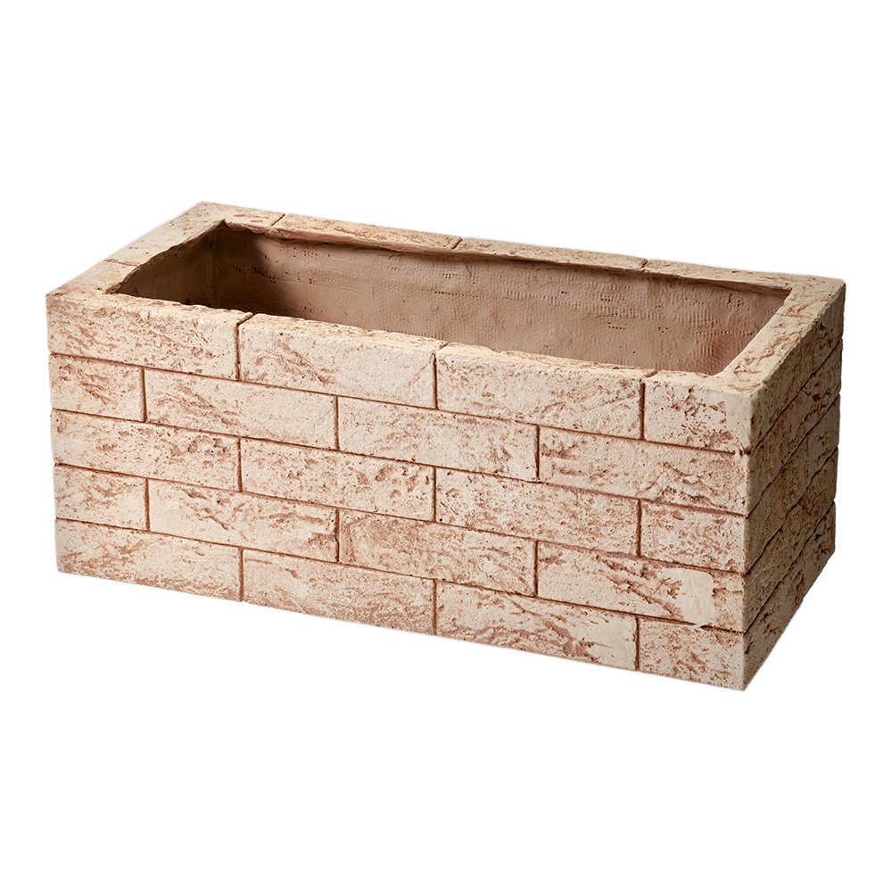 プランター　ＦＲＰ　ブリック調プランター　６００ＬＢ　ライトブラウン（Ｗ６０XＤ３０XＨ２５ｃｍ）　お一人様２点限り　ＣＲＣ90―03―05―20―00
