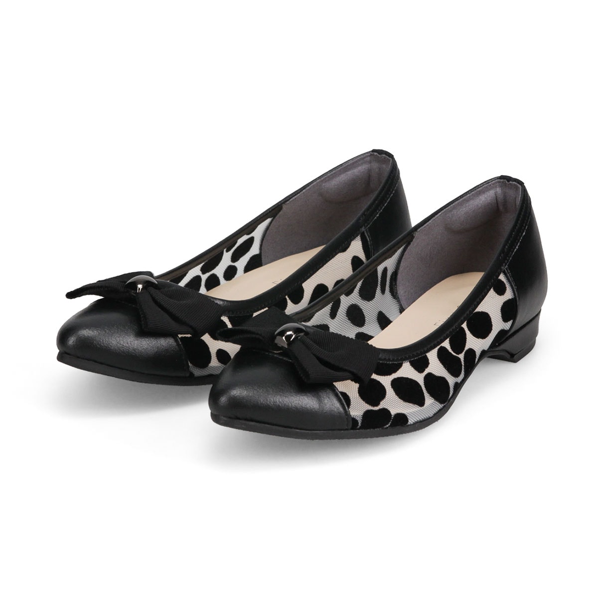 パンプス 痛くない 柔らかい 靴 レディース 日本製 アーモンドトゥ フラット ローヒール 2cm リボン 透け感 軽量 歩きやすい 疲れにくい 滑りにくい 通勤 オフィス 春 夏 秋 冬 上品 大人