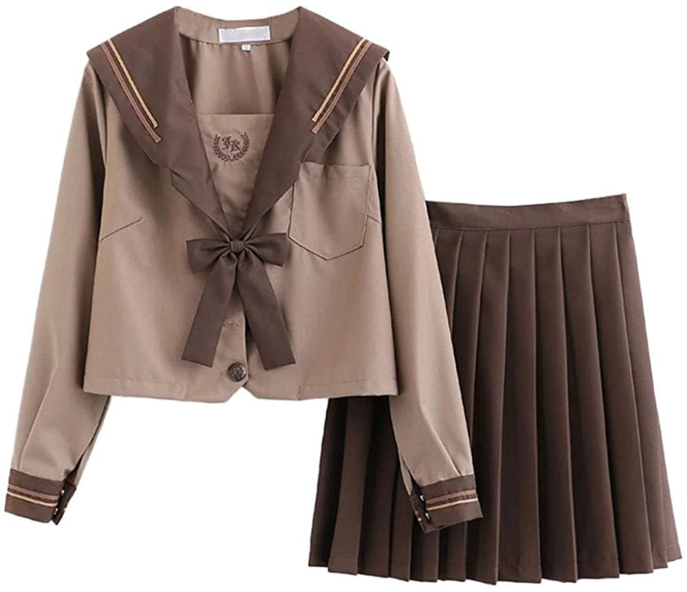 セーラー服 茶色 茶二本 長袖 半袖 カーディガン 女子制服 学生服 学生 制服 JK制服 コスプレ