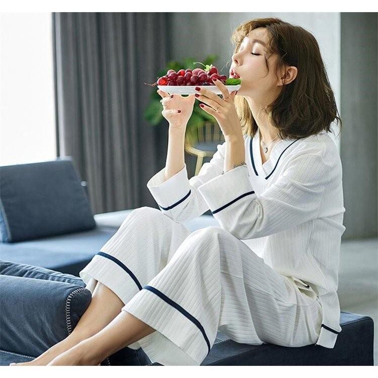 パジャマ ルームウェア セット Vネック レディースパジャマ 長袖 上下セット 韓国風 女性 部屋着 寝巻き オシャレ 可愛い 春 秋 冬 綿 大きいサイズ