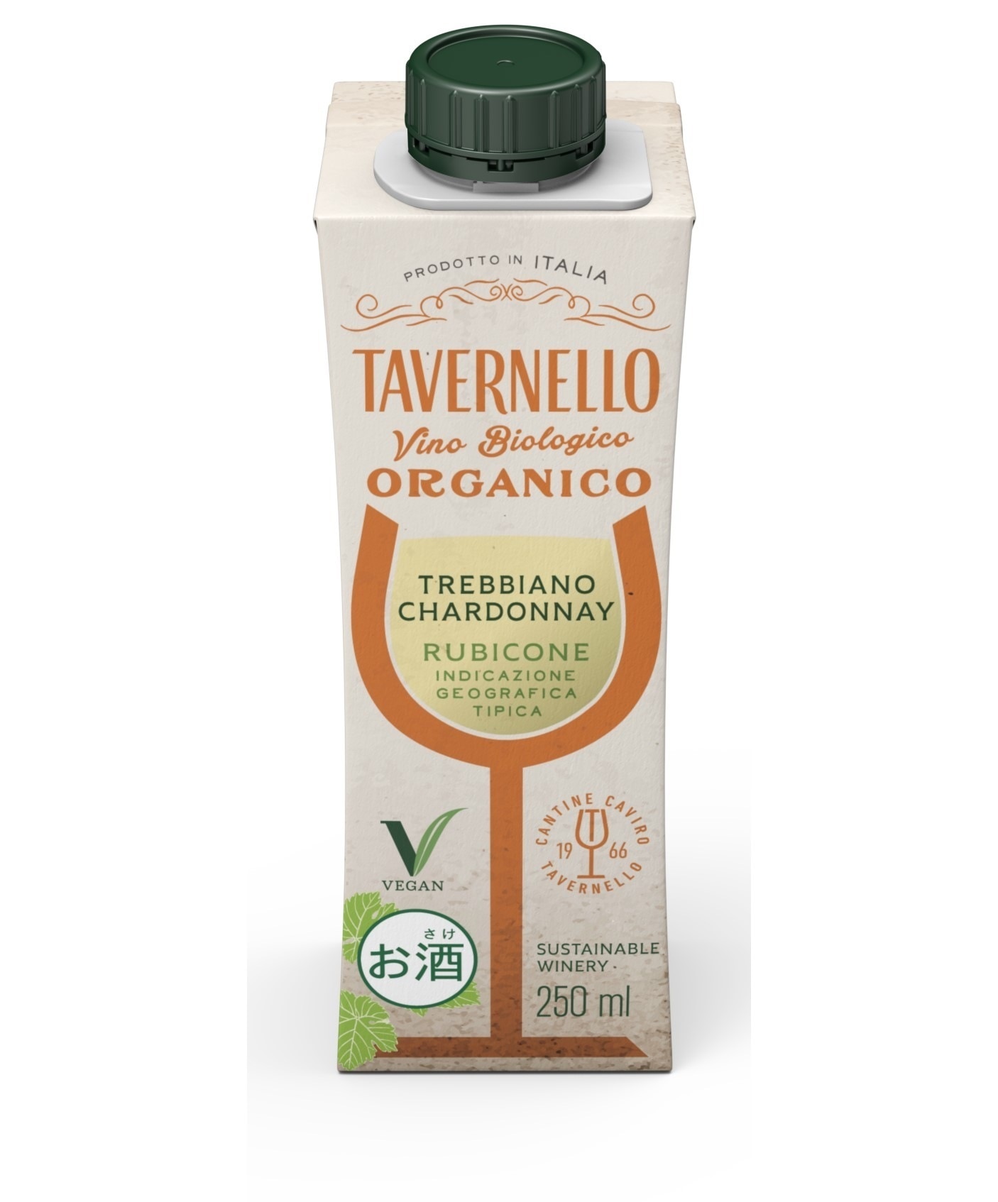 タヴェルネッロ オルガニコ トレッビアーノ シャルドネ テトラパック 250ml24本［白/辛口/イタリア]【北海道沖縄県東北四国九州地方は必ず送料がかか