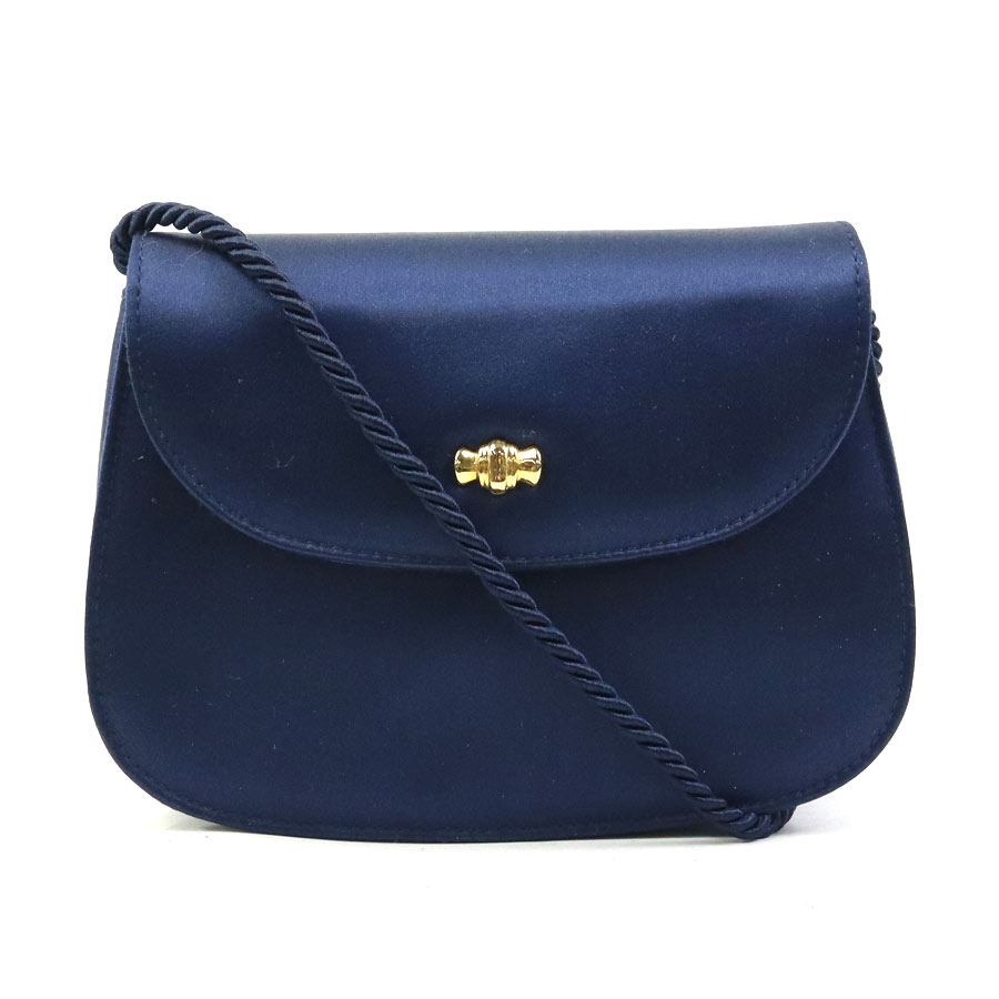 ティファニー TIFFANY&Co. ショルダーバッグ サテン ネイビー レディース h31754a