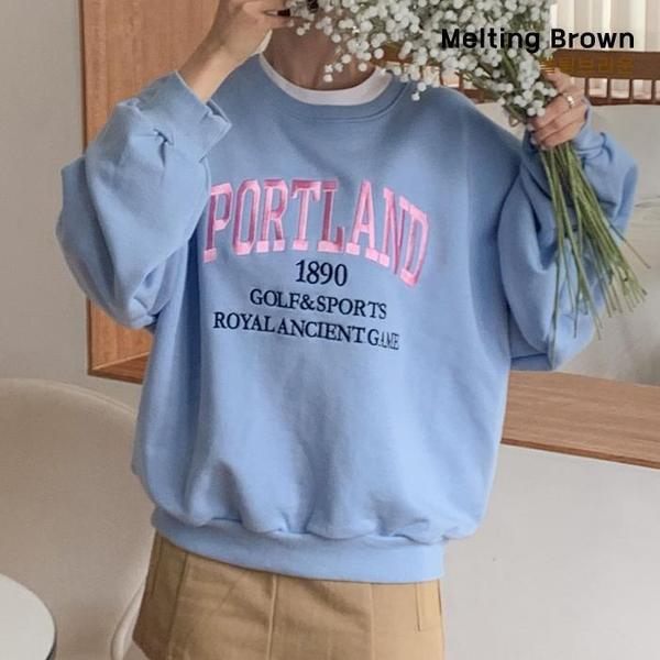 女性長袖TシャツルーズフィットマンツーマンPL25