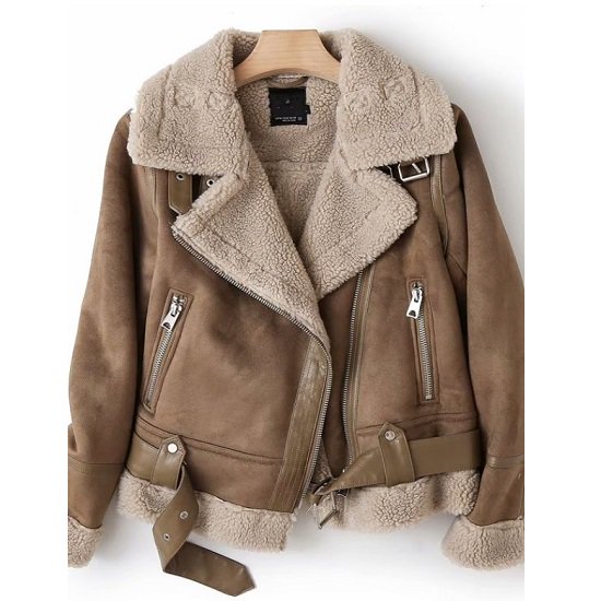 【取寄：納期2週間】ジャケット コート 裏ボア ショート丈 アウター ジャケット ベルト付き ジッパー ジャケット コート かわいい 大きいサイズ ジャケット コート 裏ボア ショート丈 ベルト付き