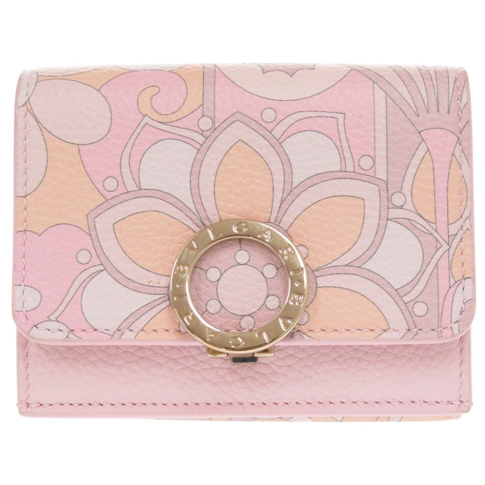 美品 プリマヴェーラ ミニウォレット 三つ折り財布 レザー ピンク 2003【中古】 レディース