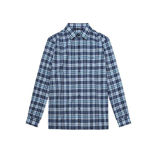 春 ウール混 モーダル チェック 長袖 シャツ CDAA7WS1416